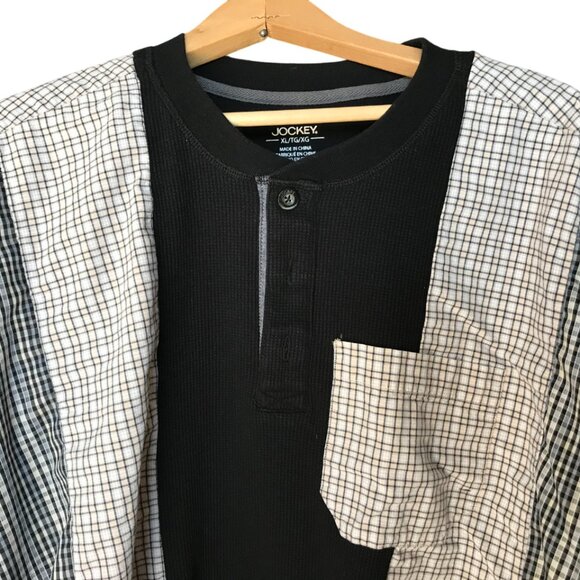 Upcycled Plus Size Mixed Prints Plaid Shirt: Reworked Patchwork Boho Spliced Top - Picture 3 of 10